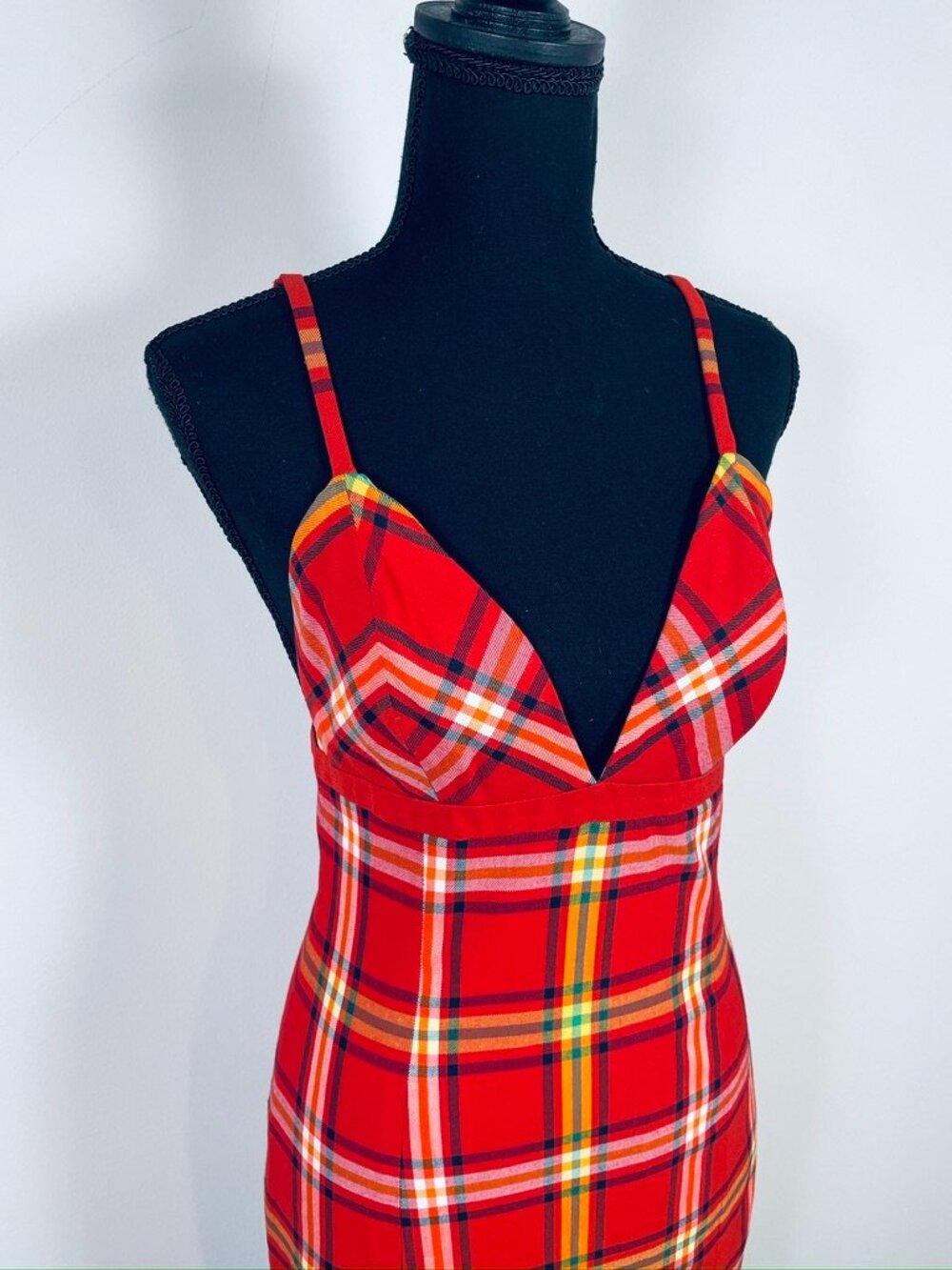 Emanuel Ungaro fitted red plaid tartan dress - Picture 5 of 5